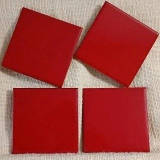 Lote 4 Azulejos Cerámica Rojos 10x10