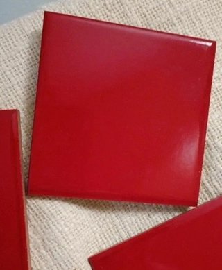 Lote 4 Azulejos Cerámica Rojos 10x10