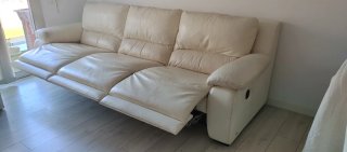 Sofá de piel blanco Losbu