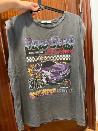 Camiseta Pull&Bear Estampada Coche New York