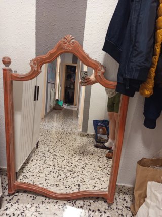 Espejo Madera Vintage Naranja