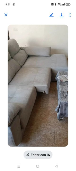 Chaiselongue tela beige/gris