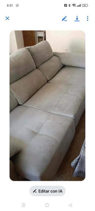 Chaiselongue tela beige/gris