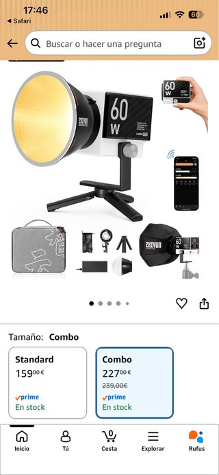 Luz LED Zhiyun molus g 60W (versión combo)