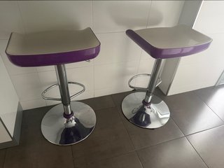 2 Banquetas de Cocina Morado y Plata