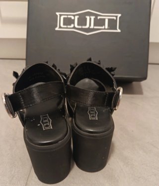 Sandali Cult Nere con Tacco Plateau