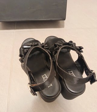 Sandali Cult Nere con Tacco Plateau