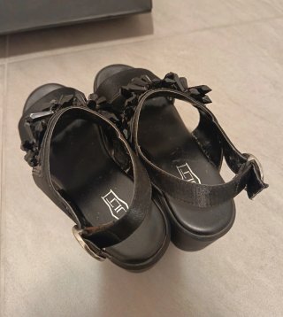 Sandali Cult Nere con Tacco Plateau