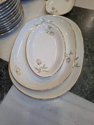 Vajilla Santa Clara Porcelana Flores Rosas