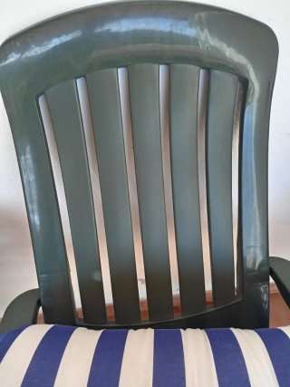 Conjunto 3 Sillas Jardín Azul , sofá y mesa.