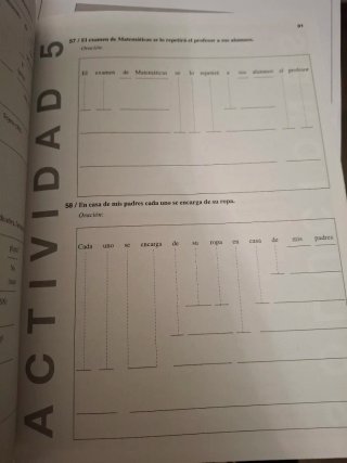 Prácticas de sintaxis: La oración simple