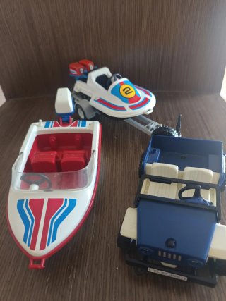 Playmobil Barco, Coche y Remolque