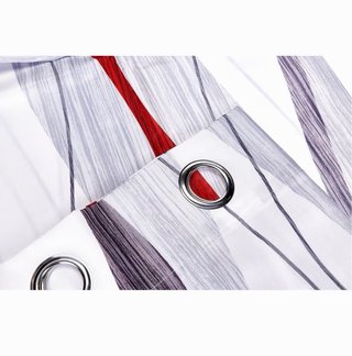 Cortina con Ojales Blanco/Rojo 140-260cm
