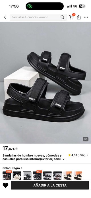 Sandalias deportivas Shein negras nuevas