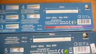 4 Regletas Iluminación  (2x8W, 2x13W)NUEVAS