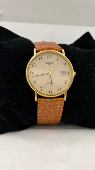 Reloj Longines Cuarzo Dorado y Marrón