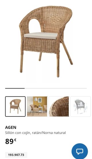 32 Sillas Mimbre Ikea Beige/Marrón