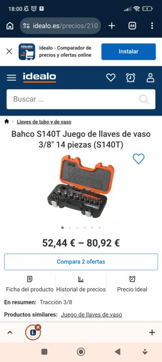 Juego Bocas 3/8 Bahco Palmera