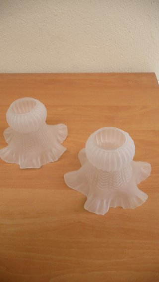 2 Tulipas Cristal para Lámpara/Ventilador