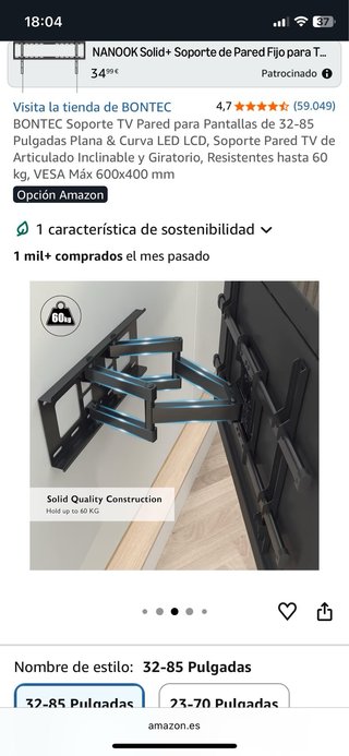 Soporte TV Pared BONTEC 32-85 Pulgadas