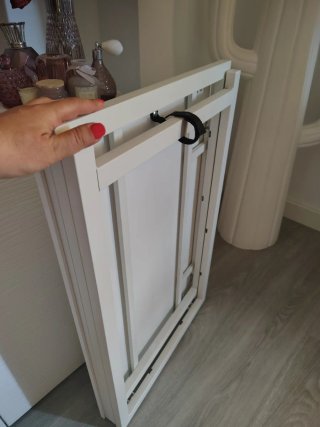 Mesa plegable blanca metal