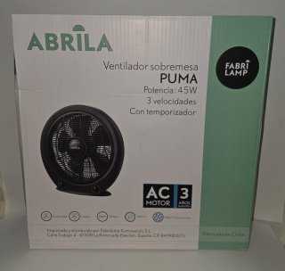 Ventilador 45W Abrila Modelo Puma de Sobremesa