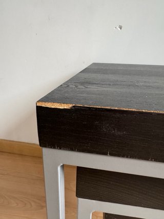 Conjunto 3 mesitas auxiliares Ikea negras