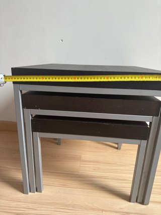Conjunto 3 mesitas auxiliares Ikea negras