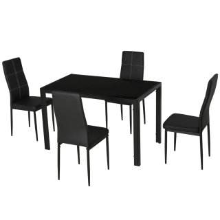 Mesa Comedor Negra y 4 Sillas