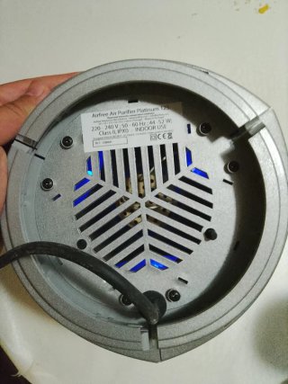 Purificador de aire Airfree gris y azul