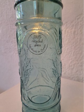Juego de 2 jarrones de cristal azul.