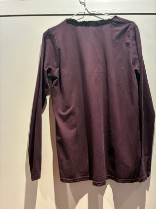 Camiseta manga larga algodón con volantes
