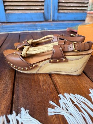 Miu Miu Sandalias Cuero Marrón