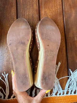 Miu Miu Sandalias Cuero Marrón