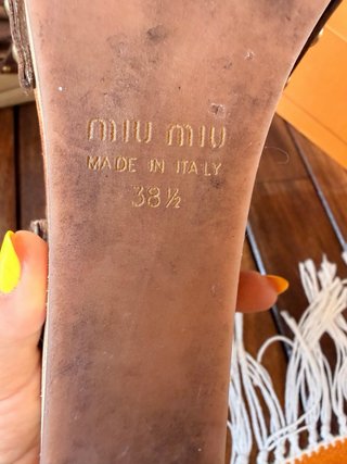 Miu Miu Sandalias Cuero Marrón