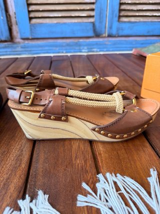 Miu Miu Sandalias Cuero Marrón