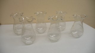 6 Tulipanes Cristal Tallado Vintage