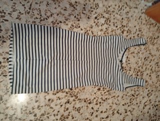 Vestido de punto rayas blanco y azul