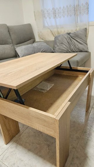 Mesa plegable de madera color beige/marrón