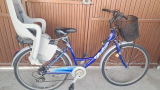 Bicicleta Paseo Mujer con Sillita Infantil