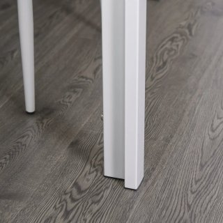 Conjunto Comedor Mesa Cristal y 4 Sillas Blancas