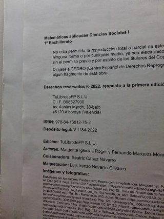 MATEMÁTICAS APLICADAS A LAS CIENCIAS SOCIALES I