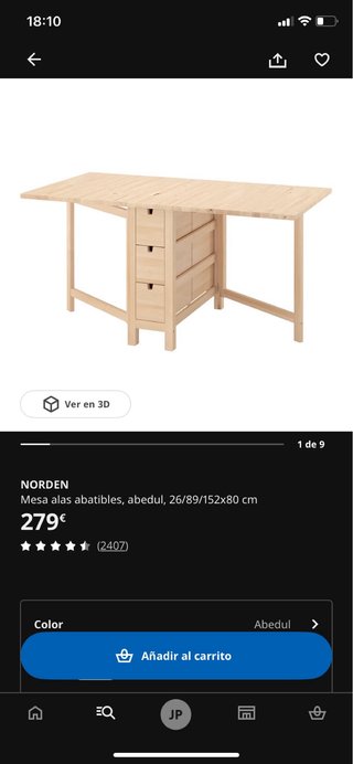 Mesa auxiliar de madera