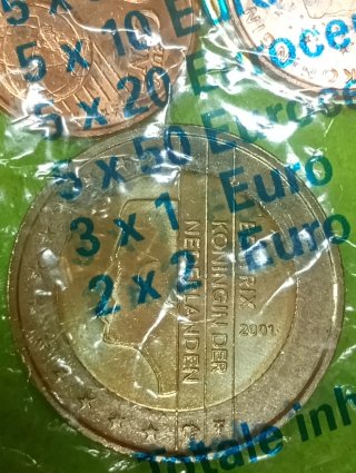 Monedas de Euro con Mapa de Europa. Países bajos