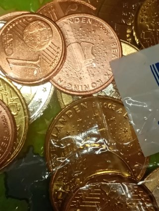 Monedas de Euro con Mapa de Europa. Países bajos