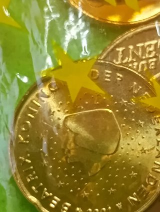Monedas de Euro con Mapa de Europa. Países bajos