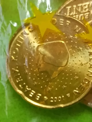 Monedas de Euro con Mapa de Europa. Países bajos