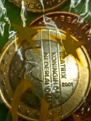 Monedas de Euro con Mapa de Europa. Países bajos
