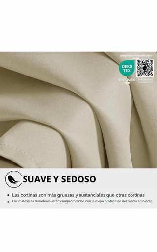 Cortinas Opacas Beige Térmicas