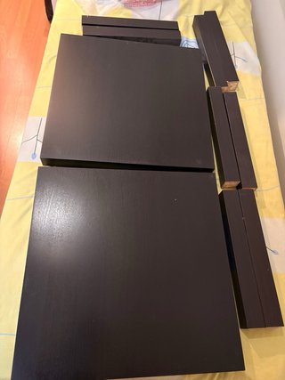 Mesita auxiliar Ikea negra-marrón